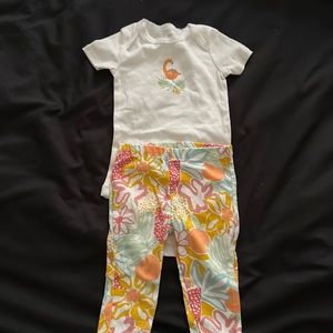 Carters Flamingo Matching Set | Onesie & Leggings | 6-9 Months